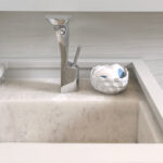Marsh and Clark Design | Quartzite Bianco Sink | Photo by Elizabeth Fall Slab