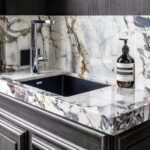 Lizette Marie Interiors | Breccia Capraia Polished Marble | Photo by Vivian Johnson Slab