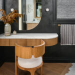Tineke Triggs Interiors | Calacatta Caldia Honed Marble (Vanity Top) | Photo by Christopher Stark Slab