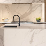 Lauren Berry Interior Design | Calacatta Oro Honed Marble | Photo by Bess Friday Slab