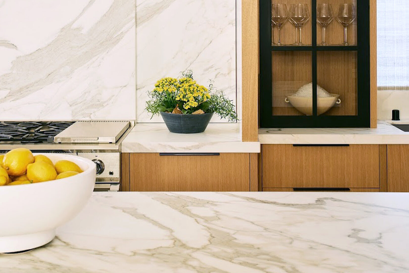 Lauren Berry Interior Design | Calacatta Oro Honed Marble | Photo by Arthur Alvarez Slab