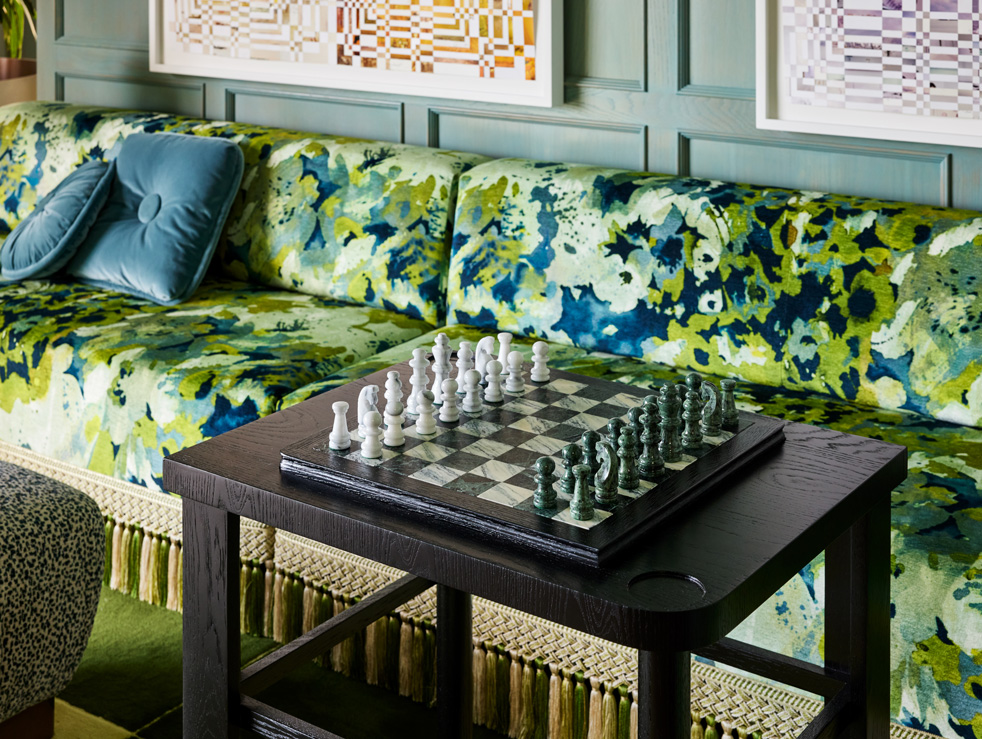 Designer: DLC-ID | Photographer: John Merkl | Materials: Cipollino Marble & Verde Alpi Serpentine Slab