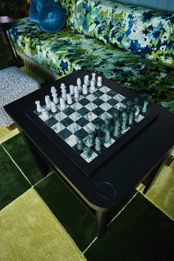 Designer: DLC-ID | Photographer: John Merkl | Materials: Cipollino Marble & Verde Alpi Serpentine Slab