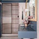 Designer: Nash Design Group | Photographer: Christopher Stark | Material: Como Taupe Sandblasted & Brushed Slab