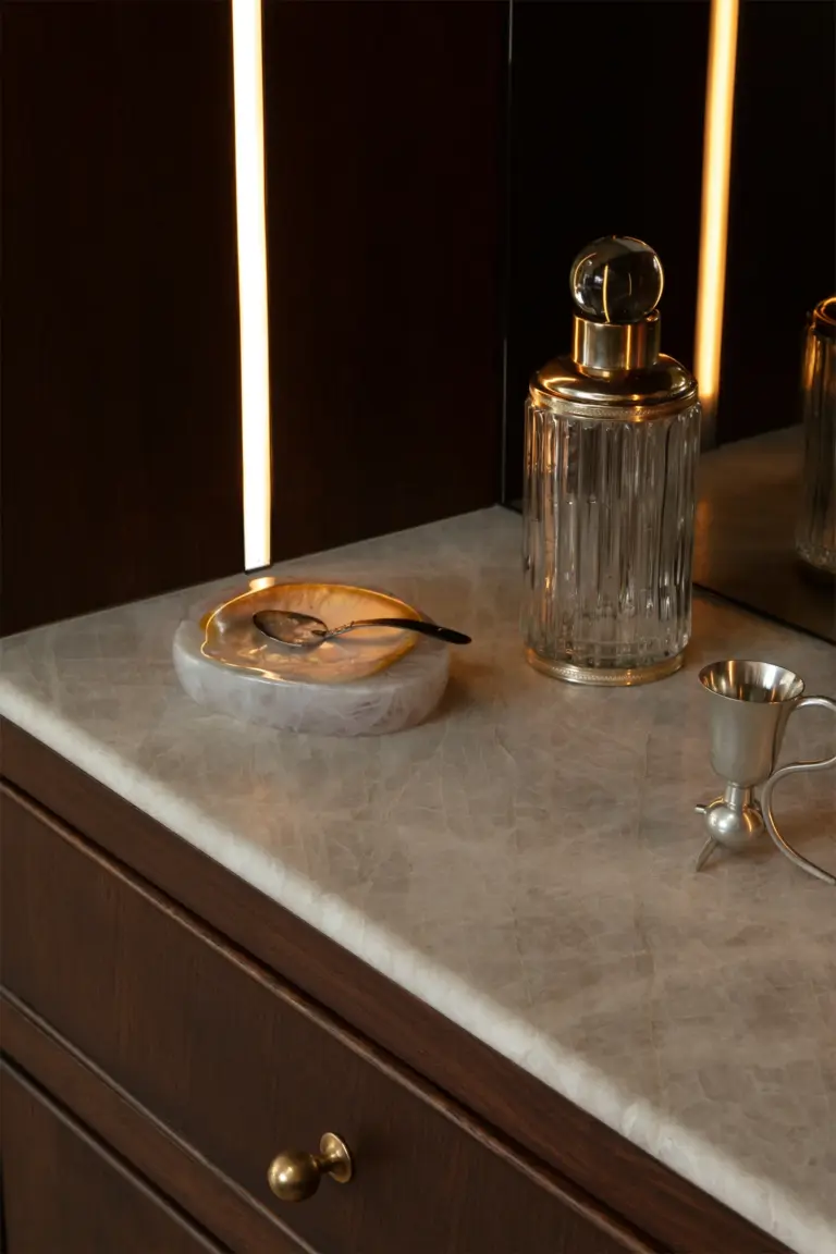 Designer: MEM Interiors | Material: Taj Mahal Leathered