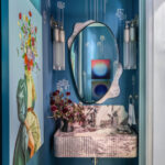 Designer: Lauren Evans | Photographer: Sen Creative | Material: Tappeti Lilac Honed Stone Mosaic Slab