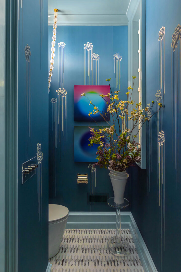 Designer: Lauren Evans | Photographer: Sen Creative | Material: Tappeti Lilac Honed Stone Mosaic Slab