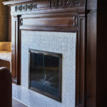 Designer: Peruri Design | Photographer: Bess Friday | Material: Alaskan Pearl / Mosaic Thassos, Shell Slab