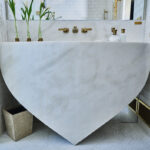 Designer: Marsh & Clark | Photographer: Paul Dyer | Materials: Dana Mosaic, Silk Tavella Pergamena & Calacatta Namibia Slab