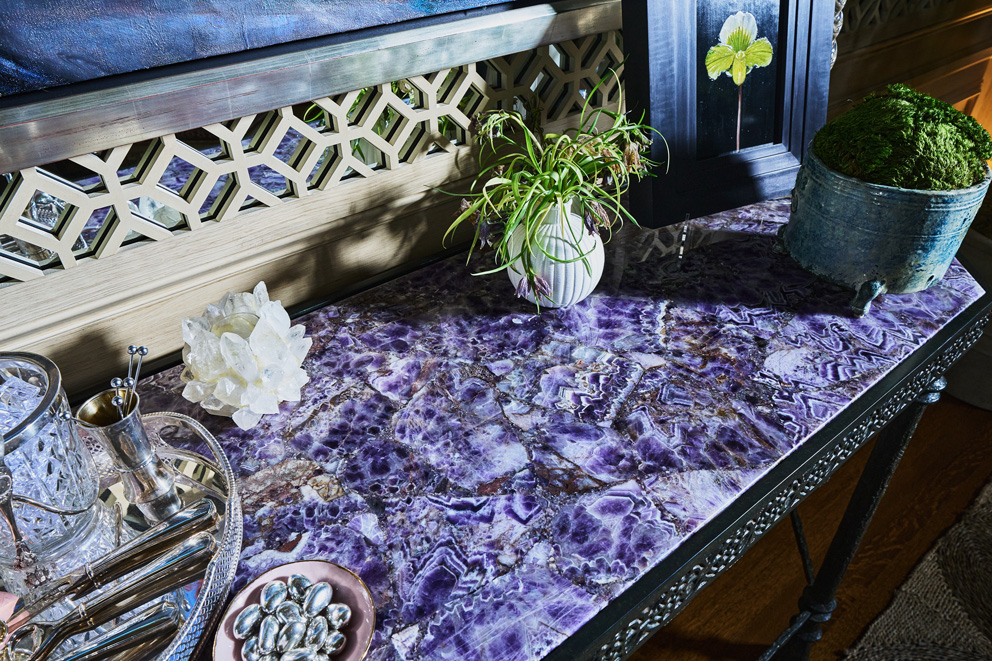 Designer: Tucker & Marks | Photographer: Roger Davies | Material: Amethyst Precioustone Slab Slab