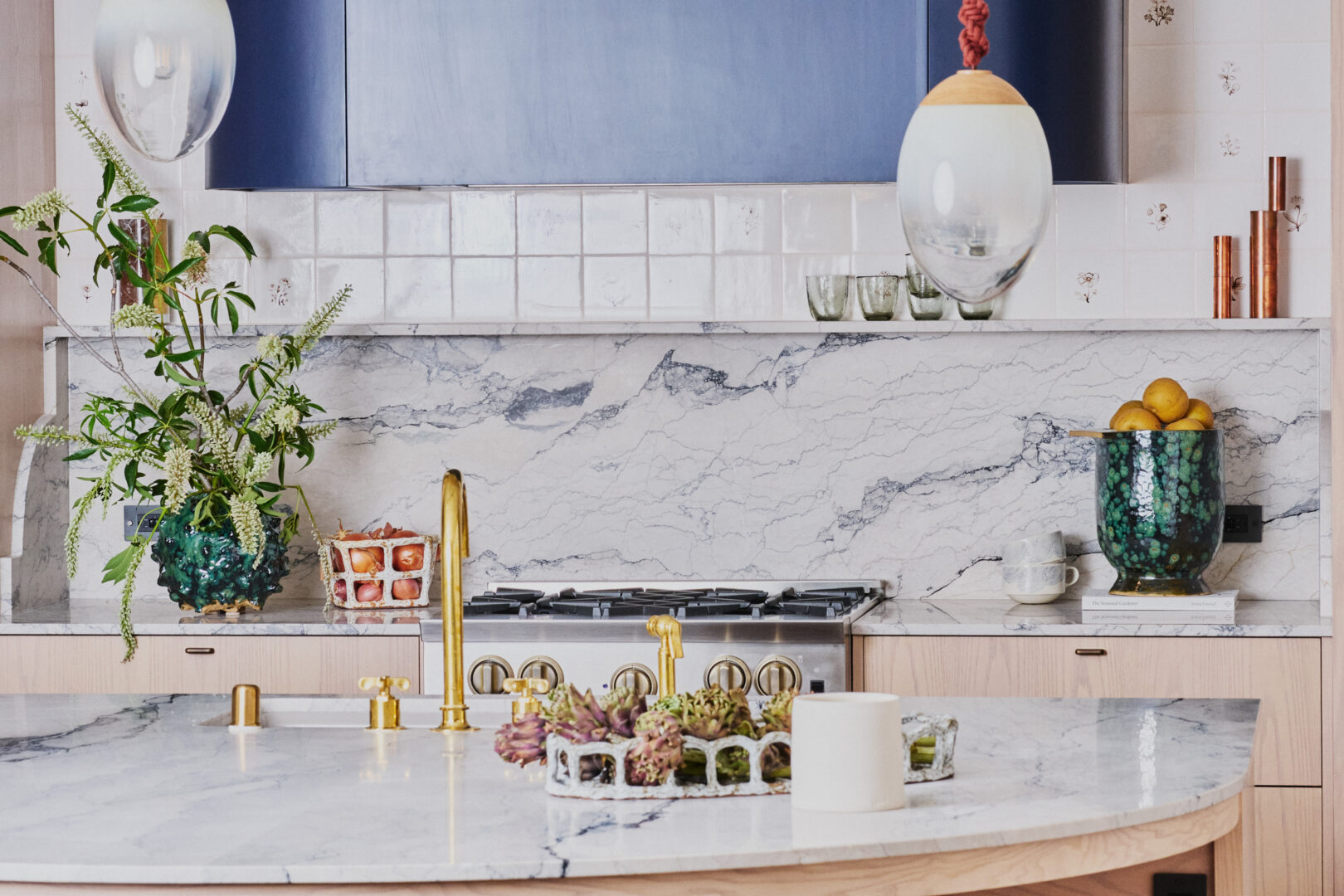 Designer: Katie Monkhouse | Photographer: Arthur Alvarez | Materials: Breccia Napolitana Honed Marble Slab