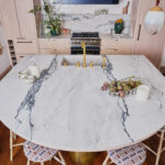 Designer: Katie Monkhouse | Photographer: Arthur Alvarez | Materials: Breccia Napolitana Honed Marble Slab