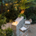 Designer: Katharine Webster | Photographer: Adam Potts | Materials: Creme du Provence Flamed & Brushed Limestone, Porto Beige Rock Face Limestone Skin, Porto Beige Honed Limestone Slab