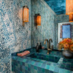 Designer: John Anderson | Photographer: Christopher Stark | Materials: Moroccan Zellige 2x2 Tahoe Blue Slab