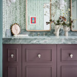 Designer: Ansley Majit | Photographer: John Merkl | Materials: Verde Antigua Honed Marble, Michelle Gerson Stix Multi Honed Stone Mosaic Slab