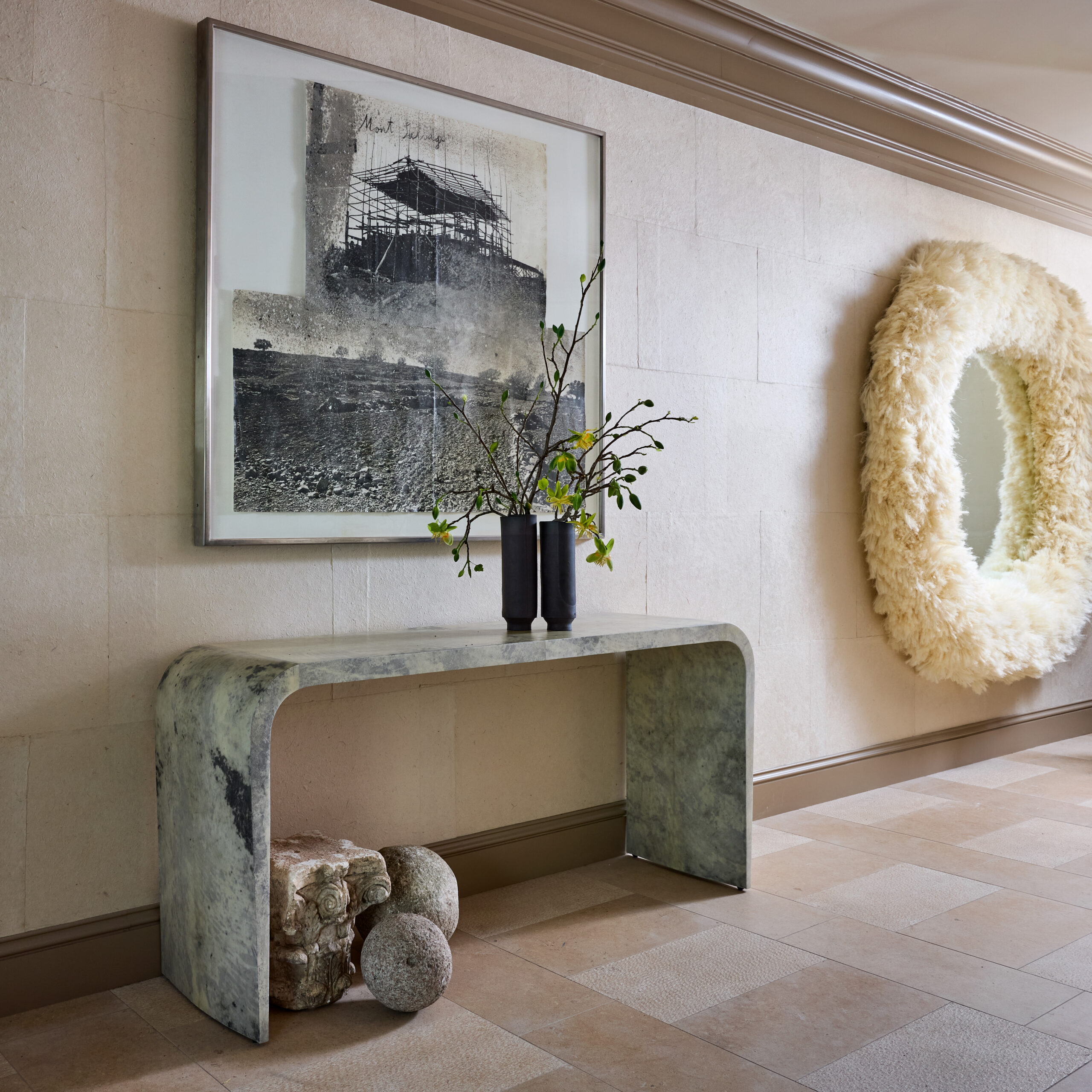 Designer: Jon de la Cruz | Photographer: John Merkl | Materials: Corton Beige Honed & Linen Limestone