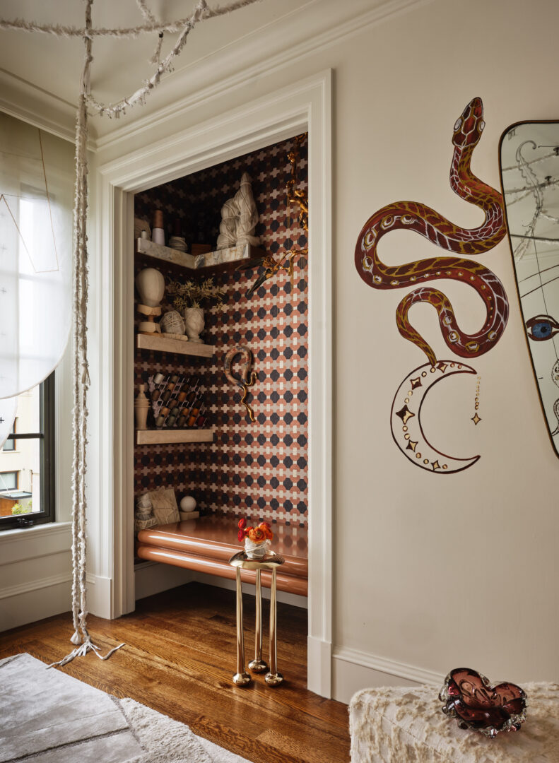 Designer: Sabah Mansoor | Photographer: Brad Knipstein | Materials: Cherry Blossoms Polished Marble, Leroy Soleil Honed Marble, Alabastrino Leathered Marble Slab