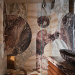 Designer: Sabah Mansoor | Photographer: Brad Knipstein | Materials: Cherry Blossoms Polished Marble, Leroy Soleil Honed Marble, Alabastrino Leathered Marble Slab