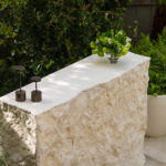 Designer: Katharine Webster | Photographer: Adam Potts | Materials: Creme du Provence Flamed & Brushed Limestone, Porto Beige Rock Face Limestone Skin, Porto Beige Honed Limestone Slab