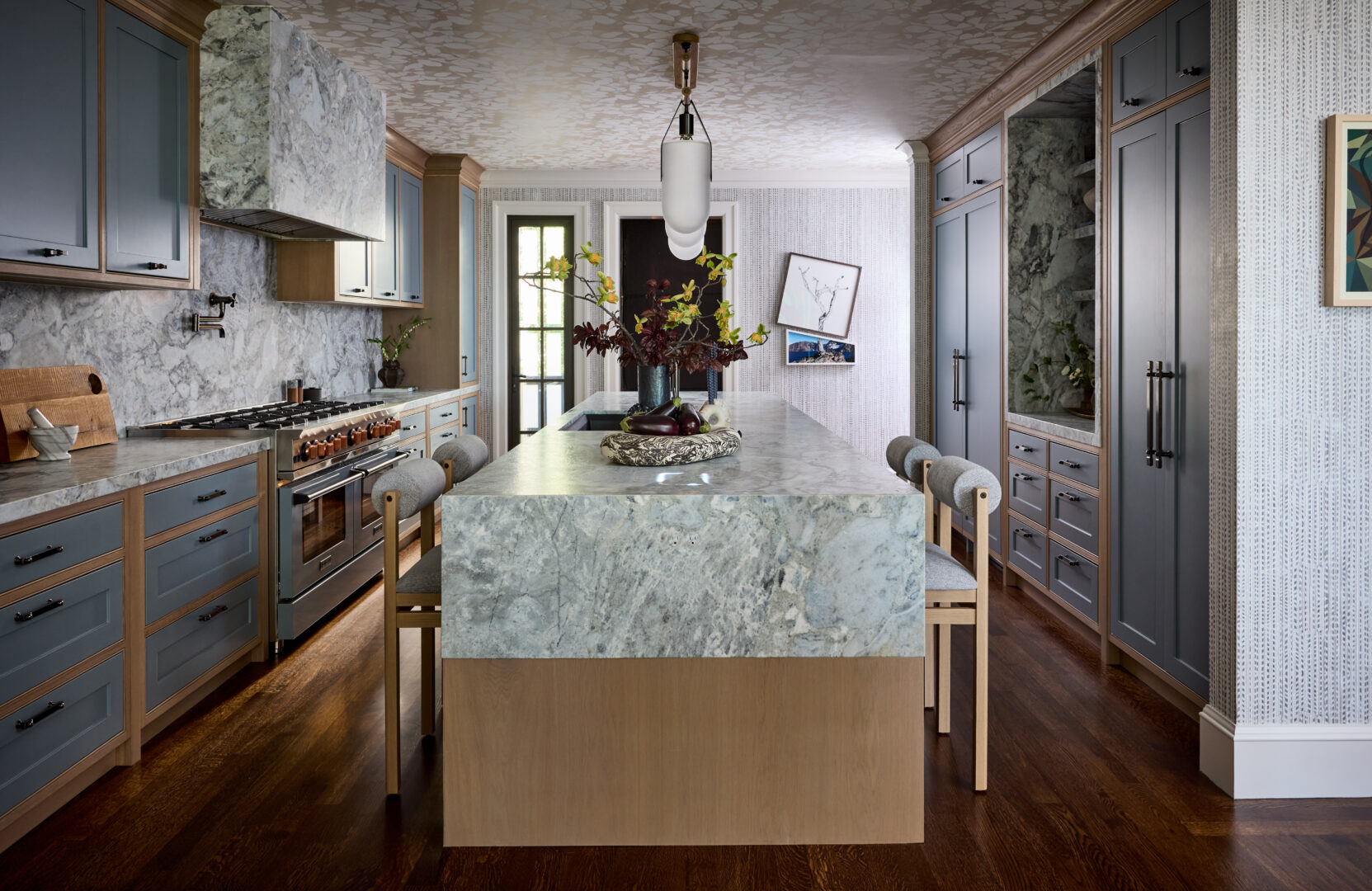 Designer: Kelly Hohla | Photographer: John Merkl | Materials: Oceanico Leathered Marble Slab