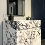 Calacatta Viola Custom Carved Vanity