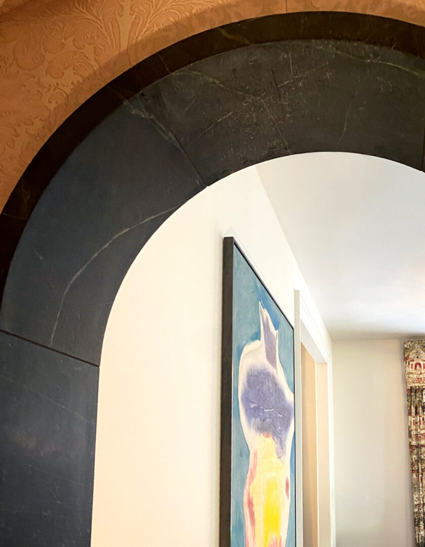 Designer: ABD Studio • Architect: Ken Linsteadt Architects • Builder: Upscale Construction • Materials: Custom Carved Soapstone Slab
