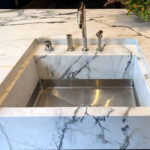 Designer: ABD Studio • Architect: Ken Linsteadt Architects • Builder: Upscale Construction • Material: Paonazzo Slab