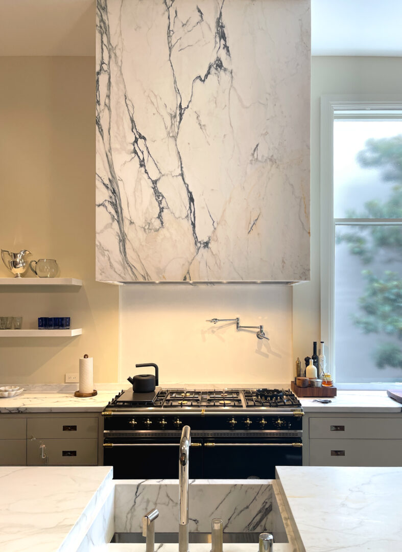 Designer: ABD Studio • Architect: Ken Linsteadt Architects • Builder: Upscale Construction • Material: Paonazzo Slab