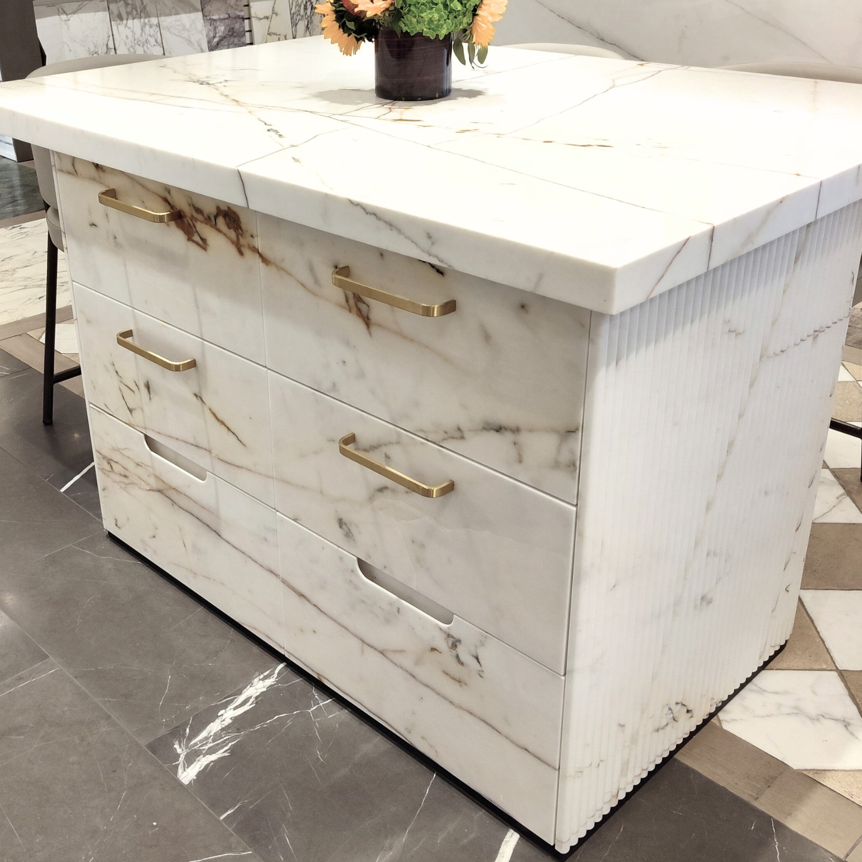 Paonazzo Marble Custom Cabinet
