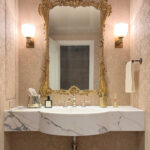 Designer: ABD Studio • Architect: Ken Linsteadt Architects • Builder: Upscale Construction • Material: Paonazzo Custom Carved Sink Slab
