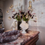 Designer: Sabah Mansoor | Photographer: Arthur Alvarez | Materials: Cherry Blossoms Polished Marble, Leroy Soleil Honed Marble, Alabastrino Leathered Marble