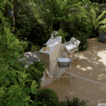 Designer: Katharine Webster | Photographer: Arthur Alvarez | Materials: Creme du Provence Flamed & Brushed Limestone, Porto Beige Rock Face Limestone Skin, Porto Beige Honed Limestone Slab