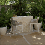 Designer: Katharine Webster | Photographer: Arthur Alvarez | Materials: Creme du Provence Flamed & Brushed Limestone, Porto Beige Rock Face Limestone Skin, Porto Beige Honed Limestone Slab