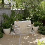 Designer: Katharine Webster | Photographer: Arthur Alvarez | Materials: Creme du Provence Flamed & Brushed Limestone, Porto Beige Rock Face Limestone Skin, Porto Beige Honed Limestone Slab
