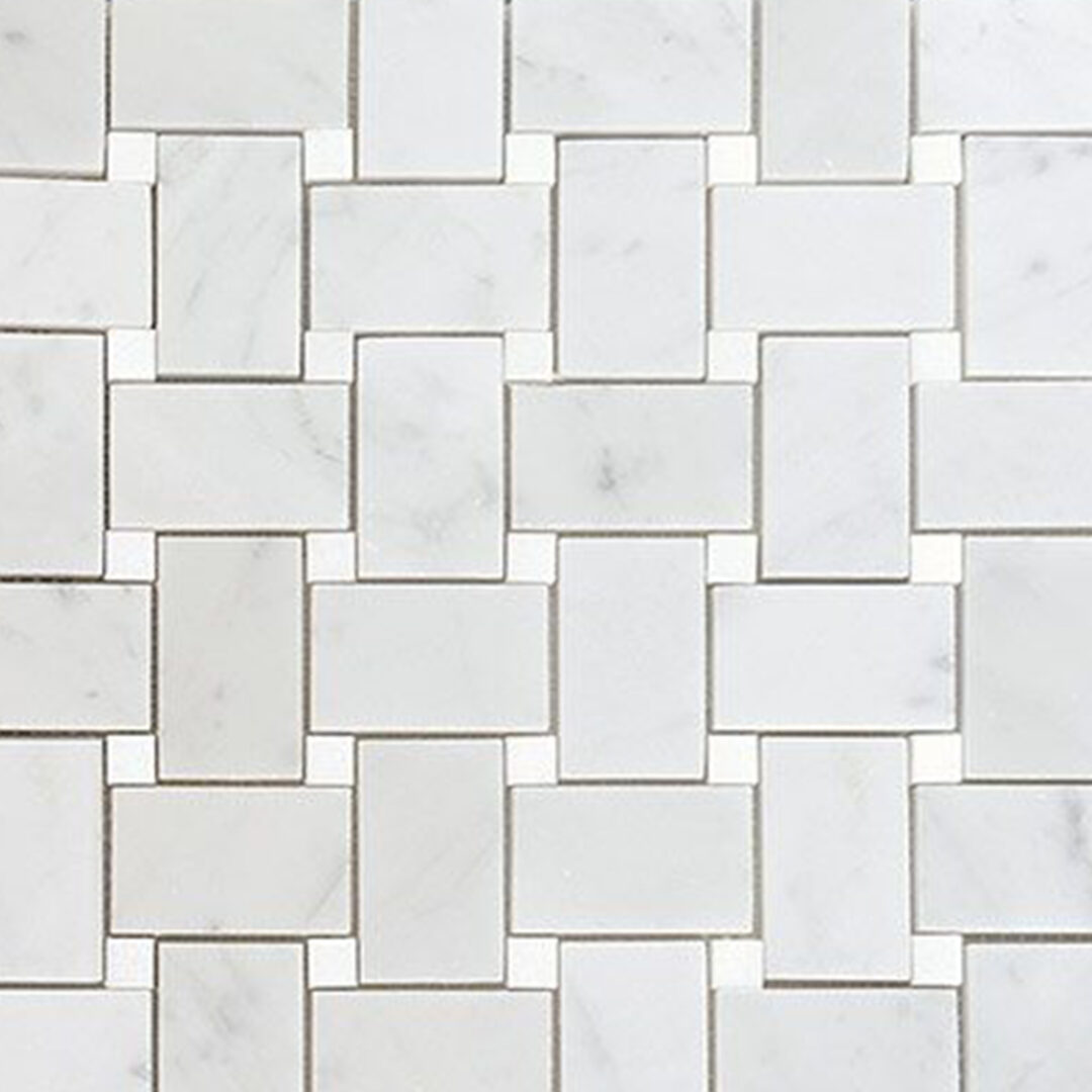 AKDO Basketweave Carrara with Thassos tile