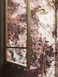 Designer: Lizette Marie Interior Design | Photographer: Jose Manuel Alorda | Contractor: Cook Construction | Material: Cherry Blossoms Marble