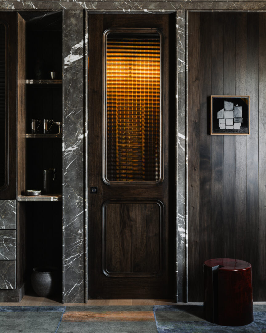 Designer: Studio Alexander | Photographer: Dane Deaner | Contractor: Cliff Point Construction | Material: Collemandina Marble Slab