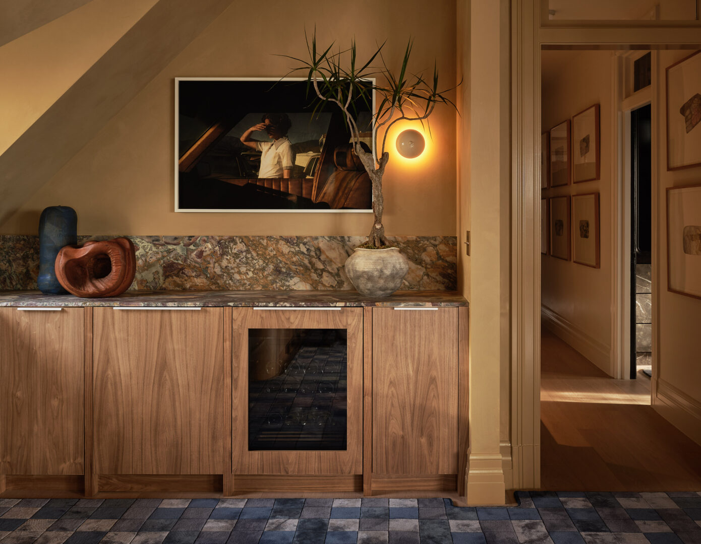 Designer: AubreyMaxwell Design & Perez Construction | Photographer: R. Brad Knipstein | Material: Breccia De Vendome Marble (countertop) Slab