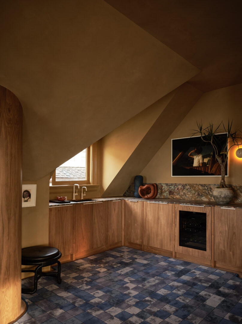 Designer: AubreyMaxwell Design & Perez Construction | Photographer: R. Brad Knipstein | Material: Breccia De Vendome Marble (countertop) Slab