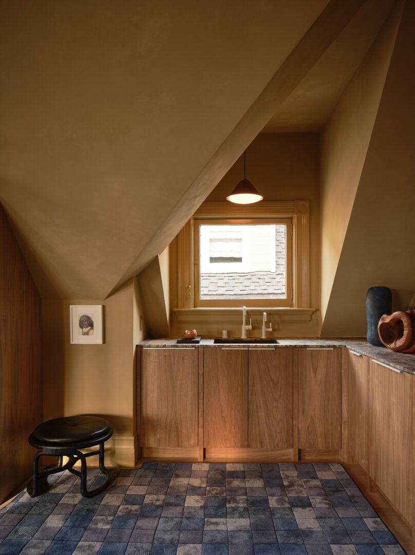 Designer: AubreyMaxwell Design & Perez Construction | Photographer: R. Brad Knipstein | Material: Breccia De Vendome Marble (countertop) Slab