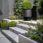 Designer: Martinelli Design | Photographer: Paul Dyer | Young and Burton | Materials: Ceppo Di Gre Limestone, Seville Limestone, Como Taupe Limestone, Indiana Limestone, Ivory & Silver Travertine Veneer