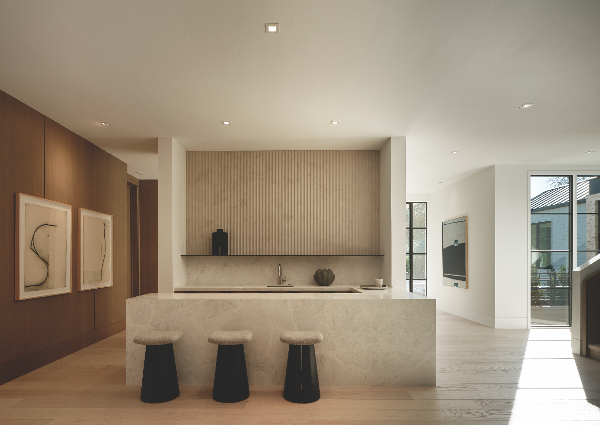 Architect, Designer & Builder: PPG | Photographer: R. Brad Knipstein Photography | Materials: Dama Bianca & Creme Du Provence Fluted Slab