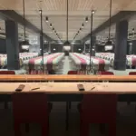 Architects: Aidlan Darling , BAR Architects, LA: Surface Design | Designer: BAMO | Builder: Cello Maudru Construction | Material: Calacatta Caldia Marble Honed & Chiseled Slab